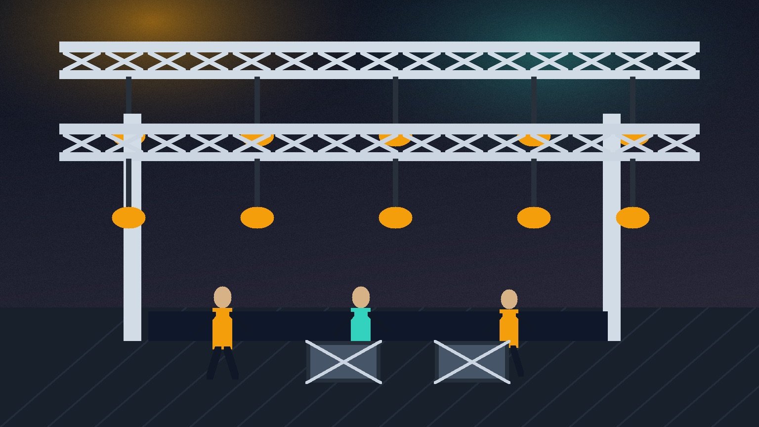 Bühnenaufbau mit Stage Crew und Veranstaltungstechnik